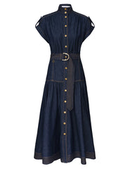 Denim Midi Dress - Harbour Blue