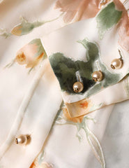 Carousel Burnout Blouse - Cream Rose