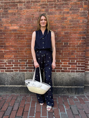 14869_My Pants - Silk Flared Trousers with “Petites Fleurs” Embroidery - Midnight