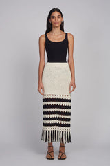 Tianna Skirt - Ivory / Black