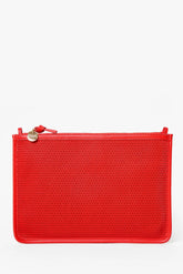 Flat Clutch with Tabs - Bright Poppy Diamond Perf
