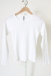 Pointelle Slim Fit Long Sleeve - White