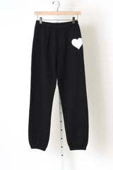 Heart Sweatpants - Black / White
