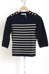 Luna Striped Top - Navy / Cream