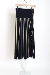 Luna Striped Midi Skirt - Navy / Cream