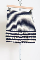 Tatum Crochet Mini Skirt - Ivory / Navy