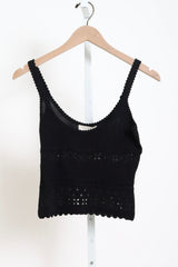 Esme Eyelet Knit Camisole - Noir