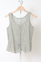 Studio Peplum Top - Newburyport Stripe