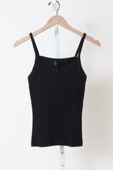 Pointelle Tank - Black