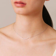 Large Pavé Curve Necklace - 14K Yellow Gold (By Special Order)