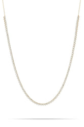 Round Diamond Half Riviera Necklace - 14K Yellow Gold (By Special Order)