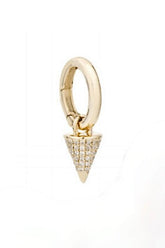 Large Pave Spike Hinged Charm - 14K Yellow Gold