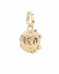 Zodiac Diamond Hinged Charm - 14K Gold (By Special Order)