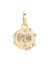 Zodiac Diamond Hinged Charm - 14K Gold (By Special Order)
