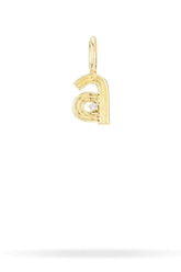 Groovy Diamond Initial Mini Bead Charm - 14K Gold (By Special Order)