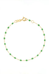 6.7" Classic Gigi Bracelet - Green + Yellow Gold