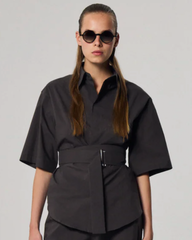 Marcella Short Sleeves - Black/White Stripes
