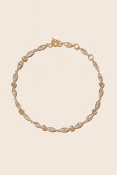 Ava Diamond Bracelet - 9K Yellow Gold, Sterling Silver