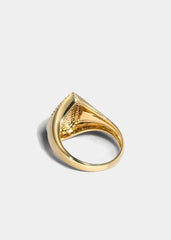 Chevalière Poire Diamants - Or Jaune - Size 4-1/2