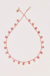Cheremoya Drops & Beads Necklace - Rhodochrosite