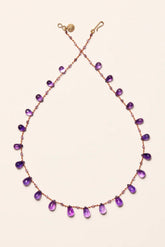 Niilo Drops & Beads Necklace - Amethyst