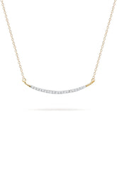 Large Pavé Curve Necklace - 14K Yellow Gold (By Special Order)