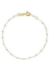 6.7" Classic Gigi Bracelet - BABY BLUE + YELLOW GOLD