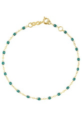 6.7" Classic Gigi Bracelet - Emerald + Yellow Gold