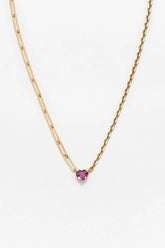 Maxi Collier Solitaire Coeur - Rose Or Jaune