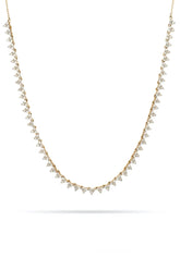 Diamond Cluster Half Riviera - 14K Yellow Gold (By Special Order)