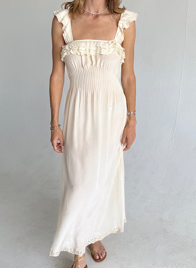 Amalie Silk Dress - Cream