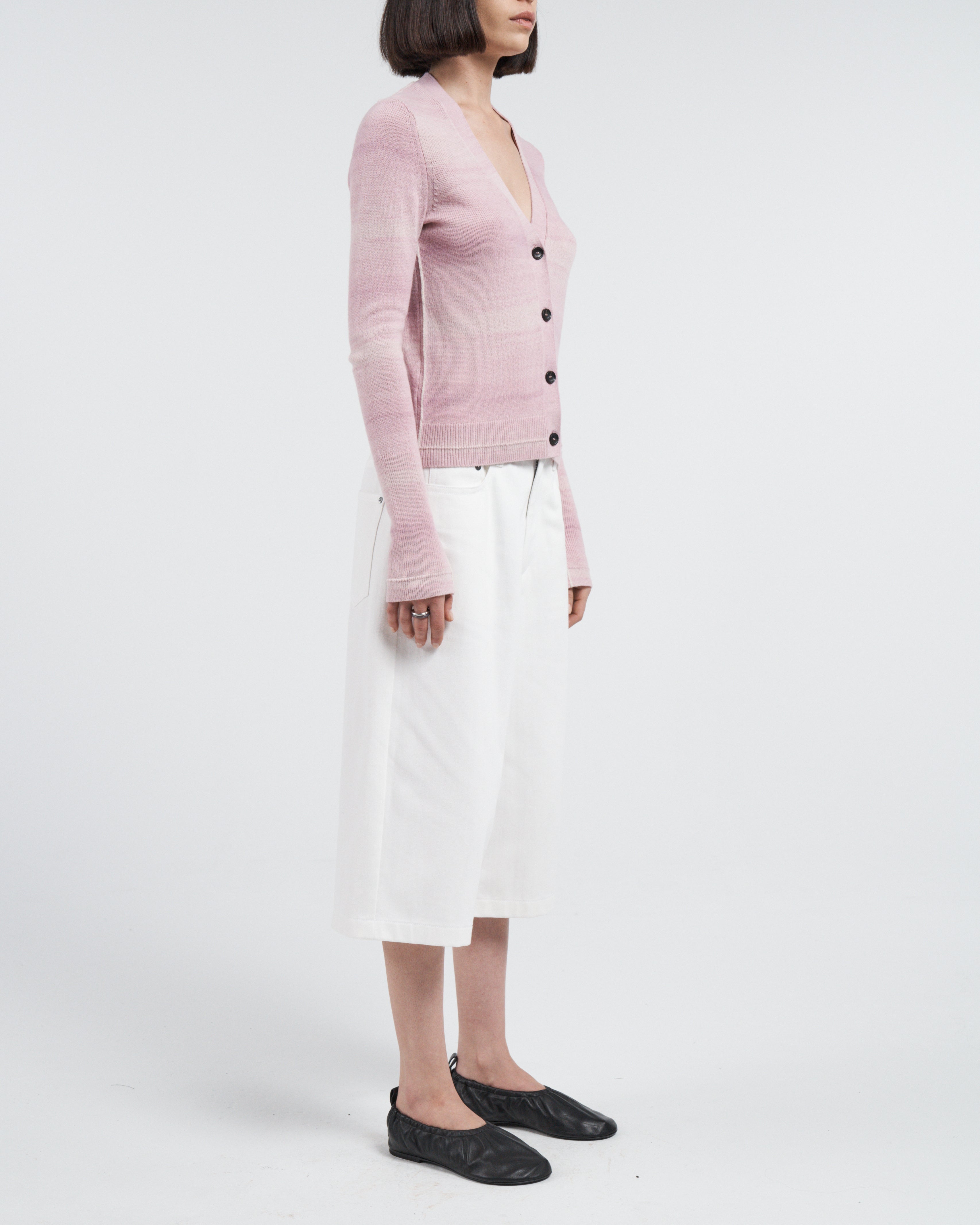 Featherweight Slim Cardigan - Space Dye Pink
