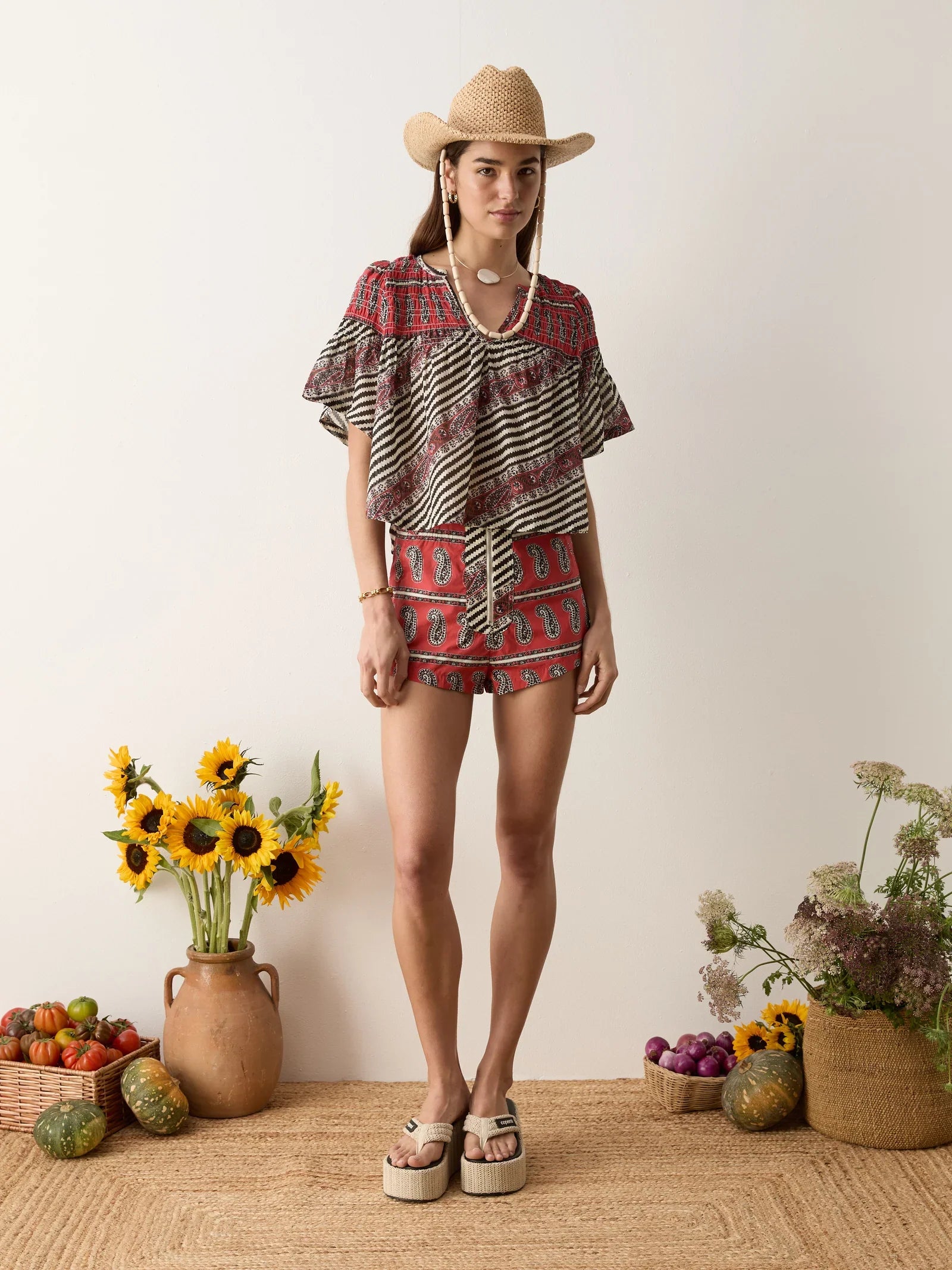 Marquee Fluted Blouse - Charcoal