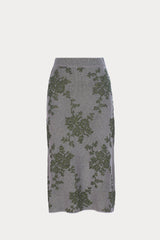 Broccada Skirt - Dove-Green