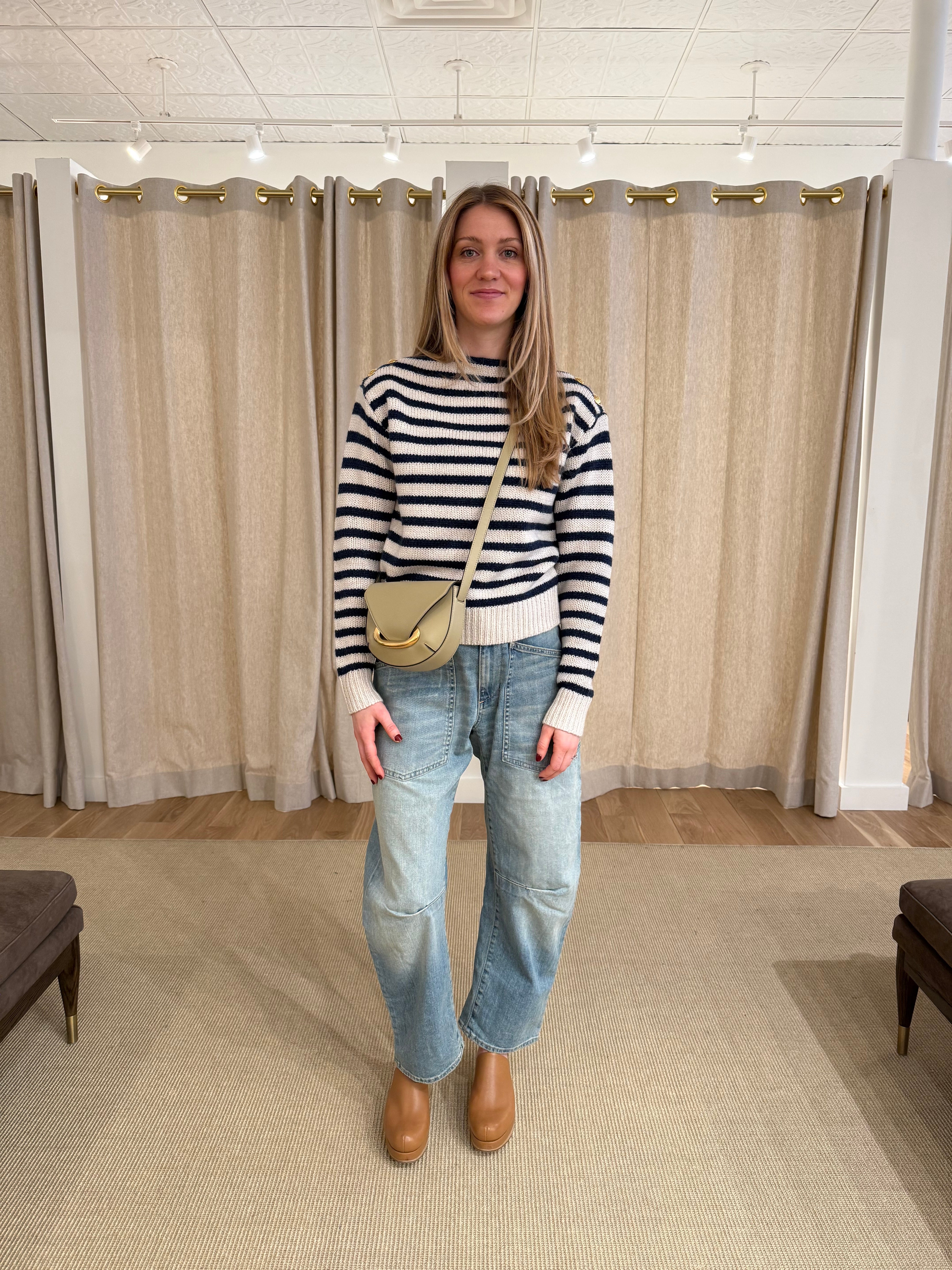 Tandy Sweater - Ivory/Marine Stripe