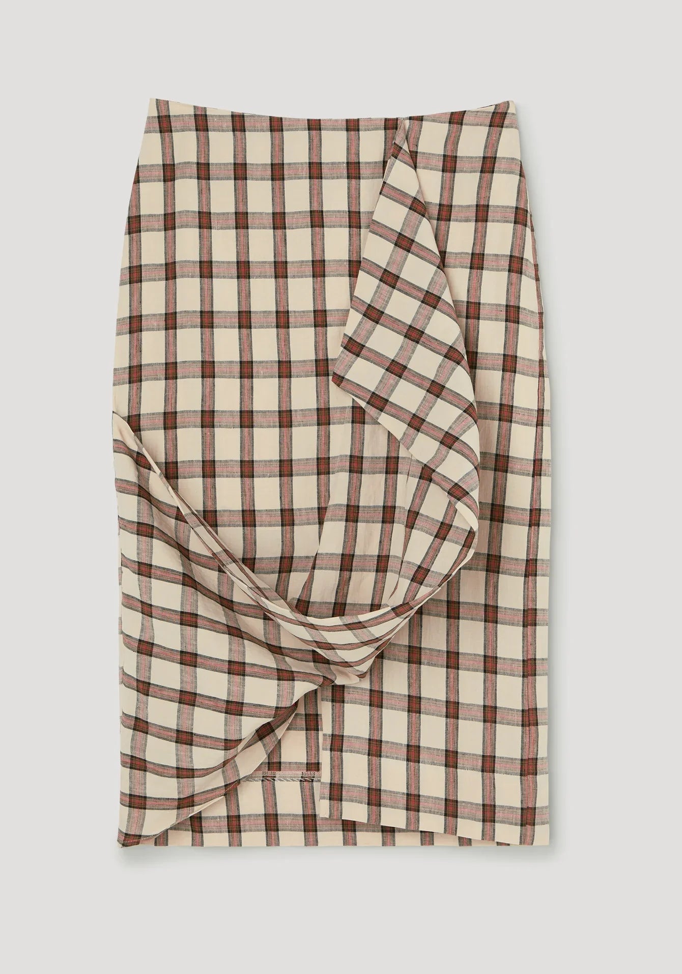 Draped Check Shirt - Red Table Check