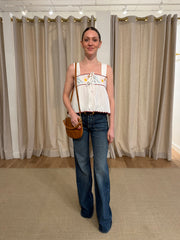 Ander Linen Top - White Embroidered