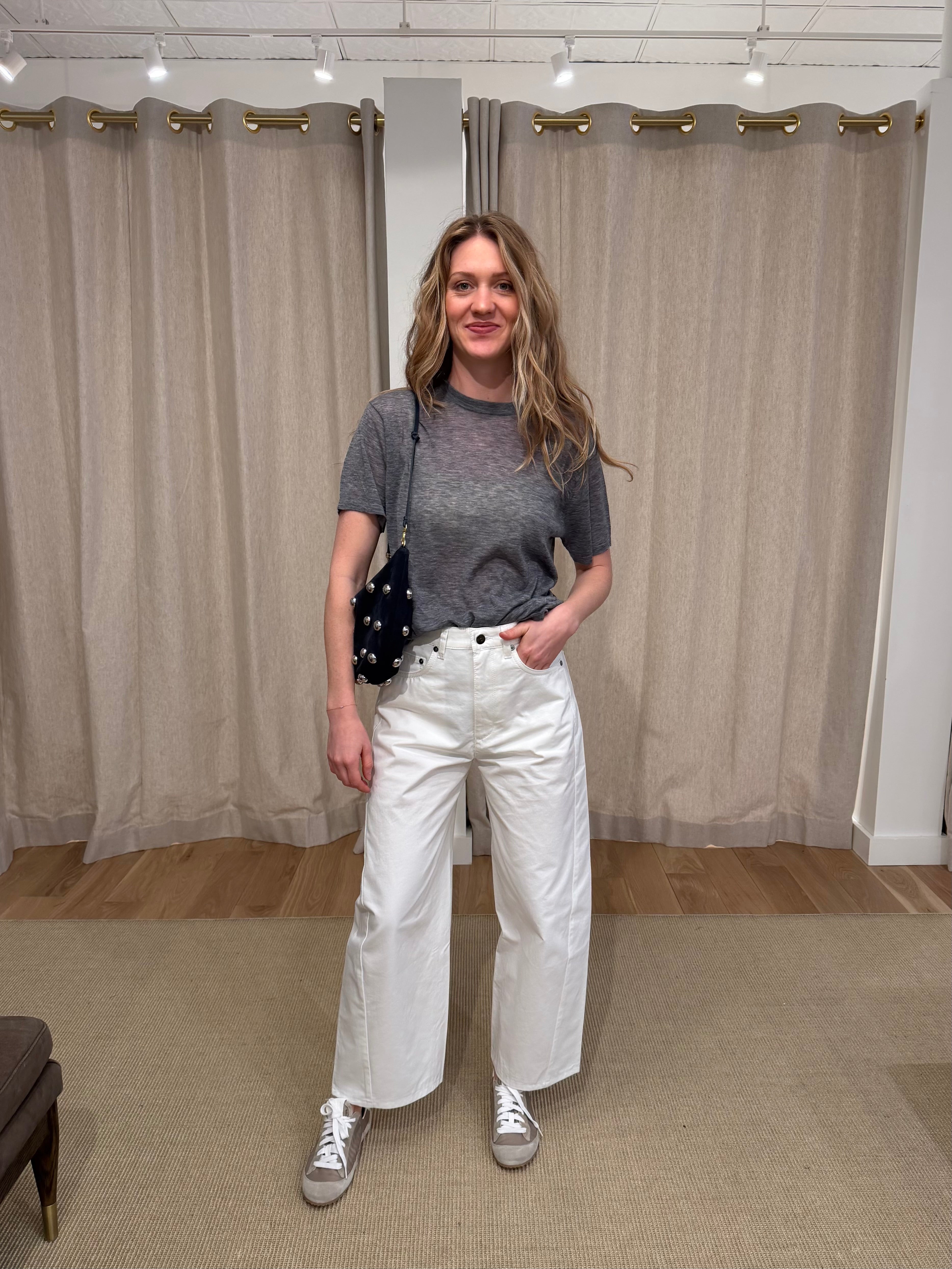 Bow Leg Crop - White