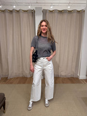 Bow Leg Crop - White