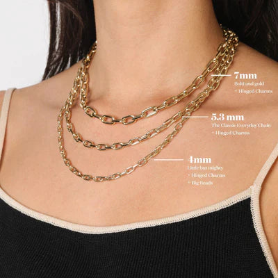 18" 4mm Italian Chain Link Necklace - 14K Yellow Gold (By Special Order)