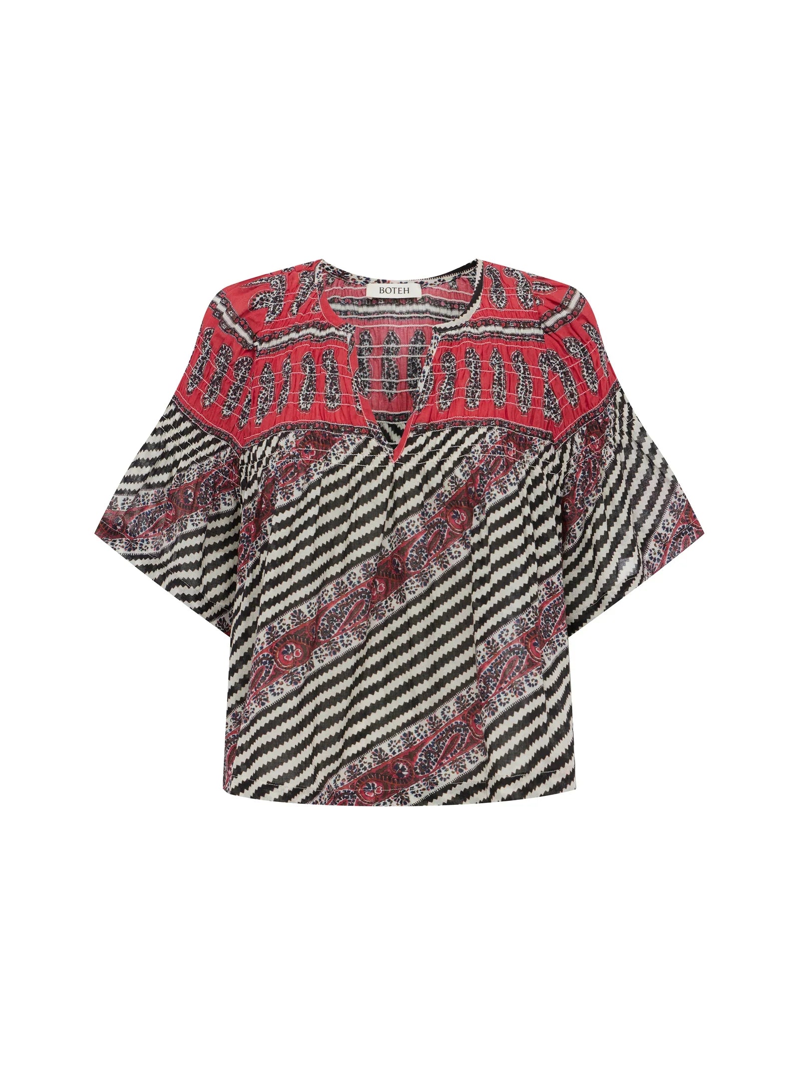 Marquee Fluted Blouse - Charcoal