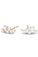 Scattered Diamond Posts - 14K Yellow Gold
