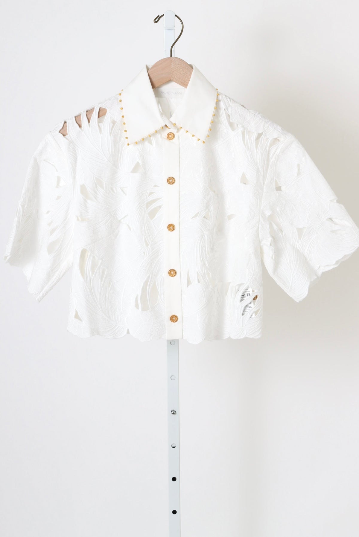 Mahon Embroidered Crop Shirt - Ivory