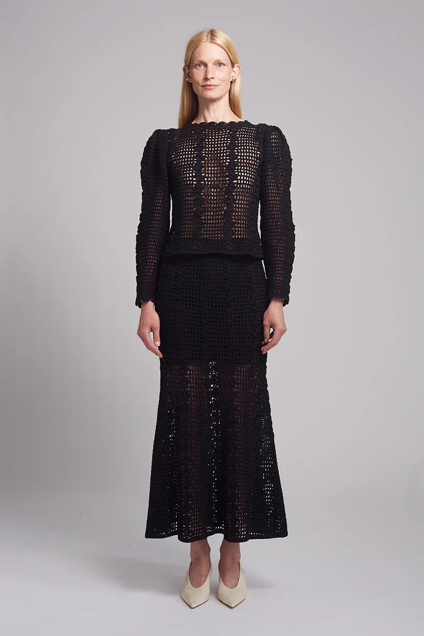 Sia Crochet Skirt - Black