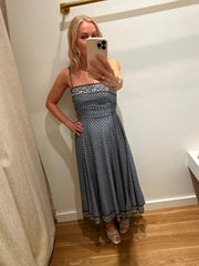 Lana Scarf-Print Midi Dress -  Blue Jay Multi
