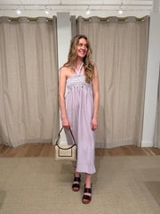 Empire Halter Dress - Powder Pink