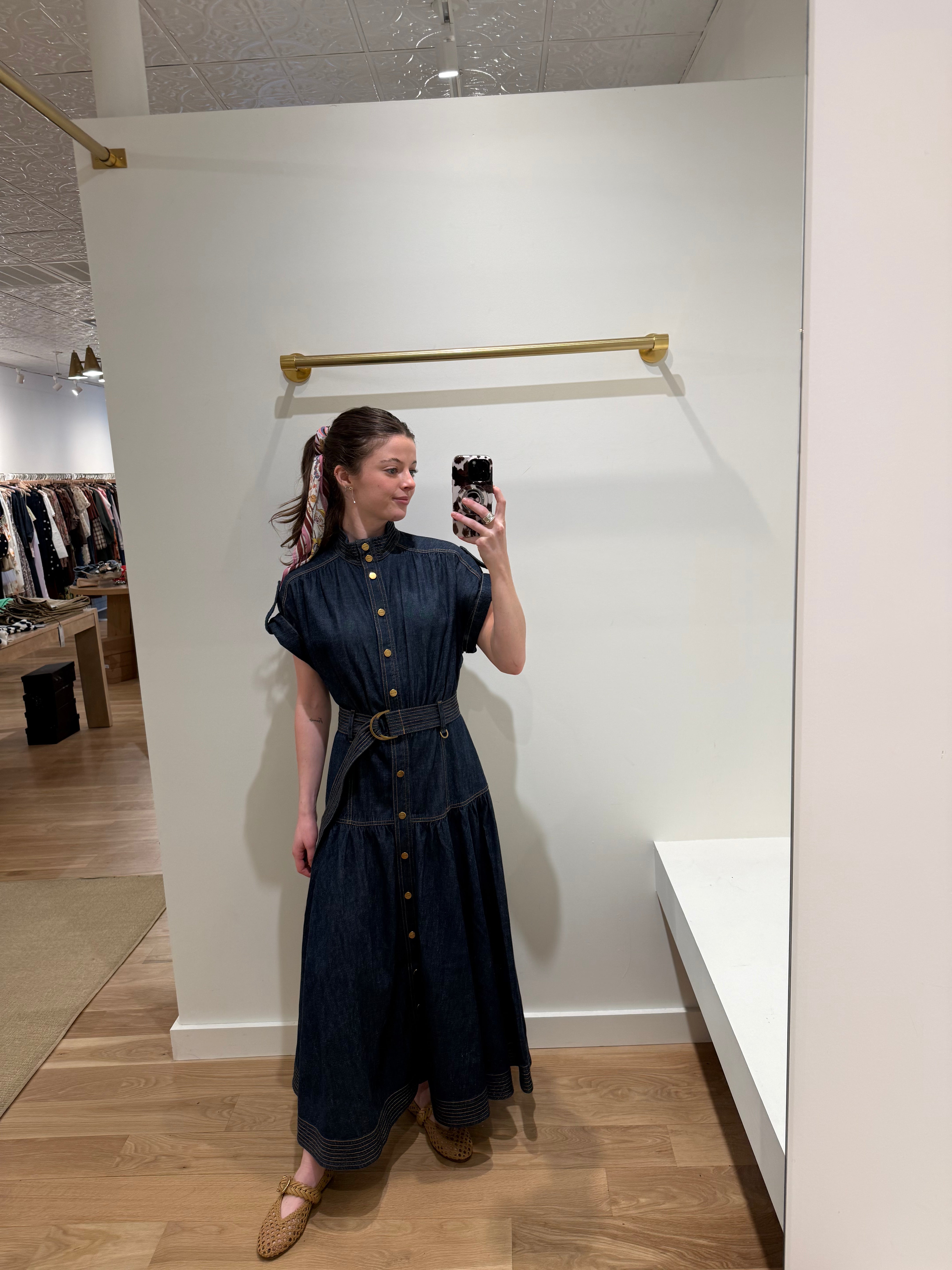 Denim Midi Dress - Harbour Blue