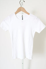 Pointelle Slim Fit Tee - White