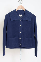 Morgan Cotton-Linen Cardigan - Indigo