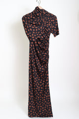 Serene Safari Ankle Dress - Black/Coffee